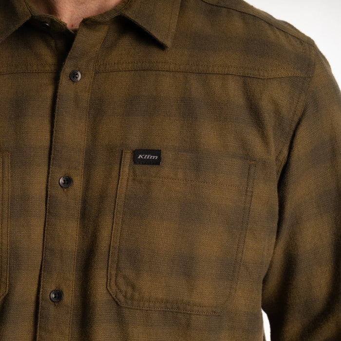 KLIM Table Rock Midweight Flannel Shirt in Dark Olive