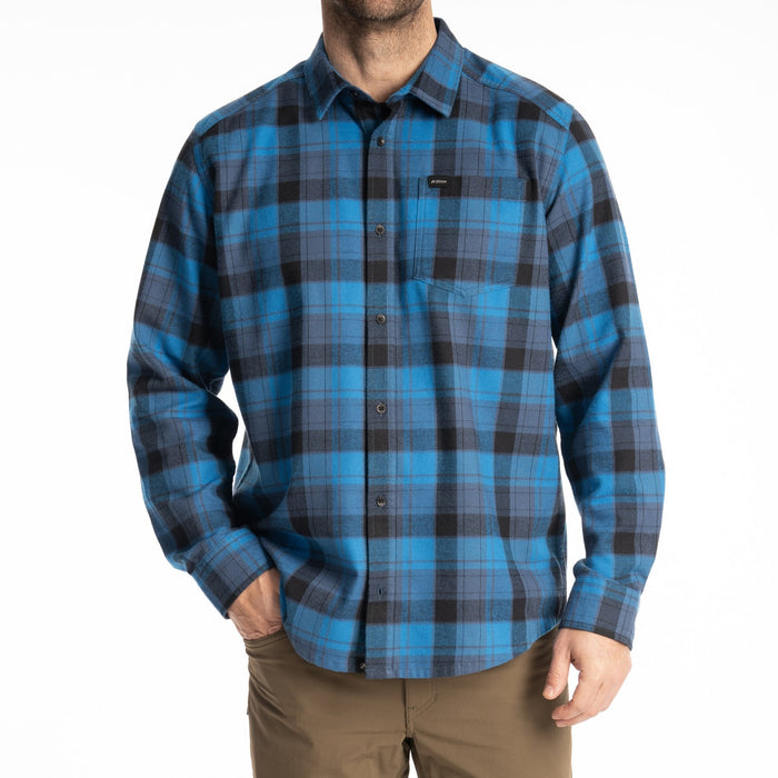 KLIM Cottonwood Midweight Flannel Shirt in Blue Fusion - Black