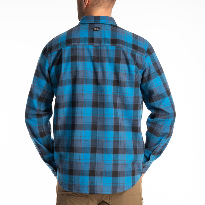 KLIM Cottonwood Midweight Flannel Shirt in Blue Fusion - Black