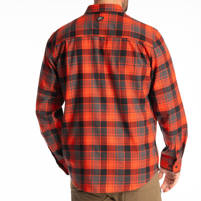 KLIM Cottonwood Midweight Flannel Shirt in Fiery Red - Black