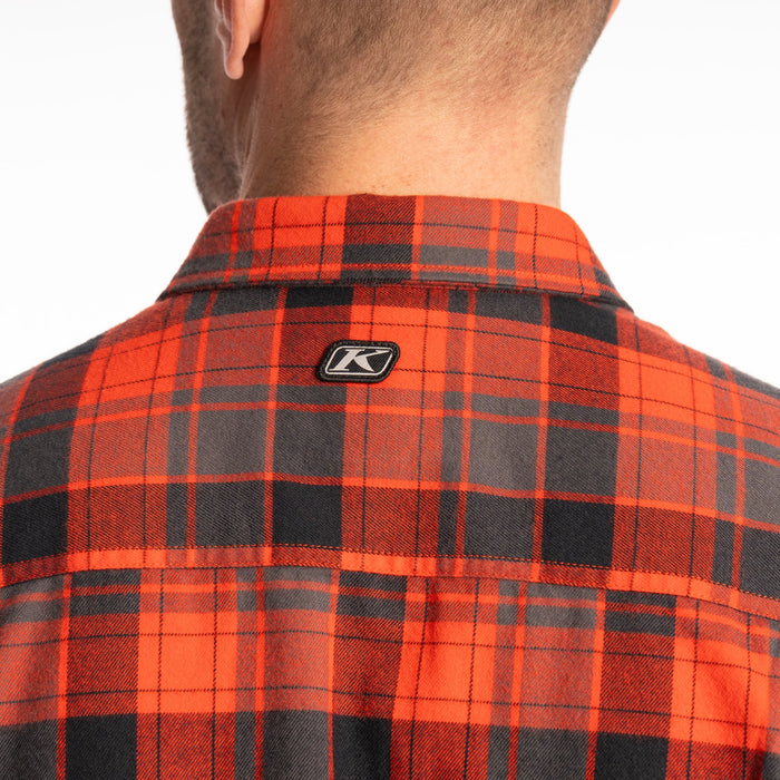 KLIM Cottonwood Midweight Flannel Shirt in Fiery Red - Black