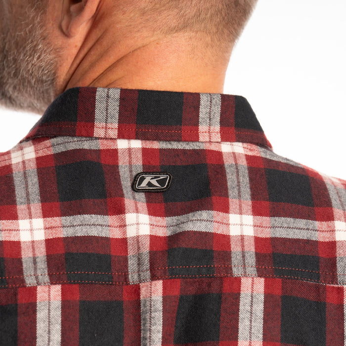 KLIM Alderson Midweight Flannel Shirt in Cabernet - Black