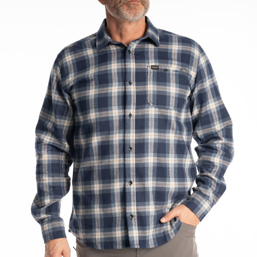 KLIM Alderson Midweight Flannel Shirt in Dress Blues - Blue Fusion