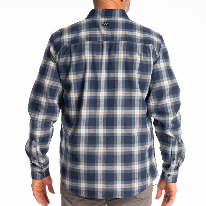 KLIM Alderson Midweight Flannel Shirt in Dress Blues - Blue Fusion