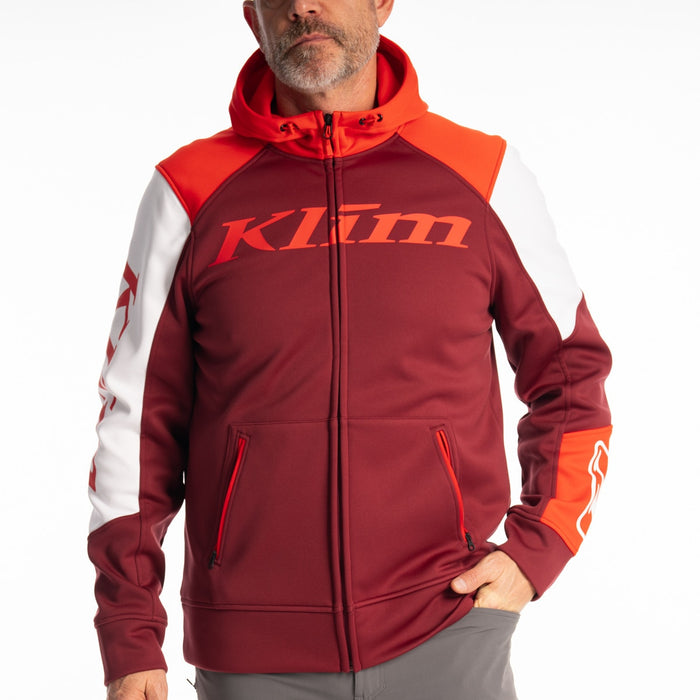 Klim Stealth Hoodie in Cabernet - Fiery Red