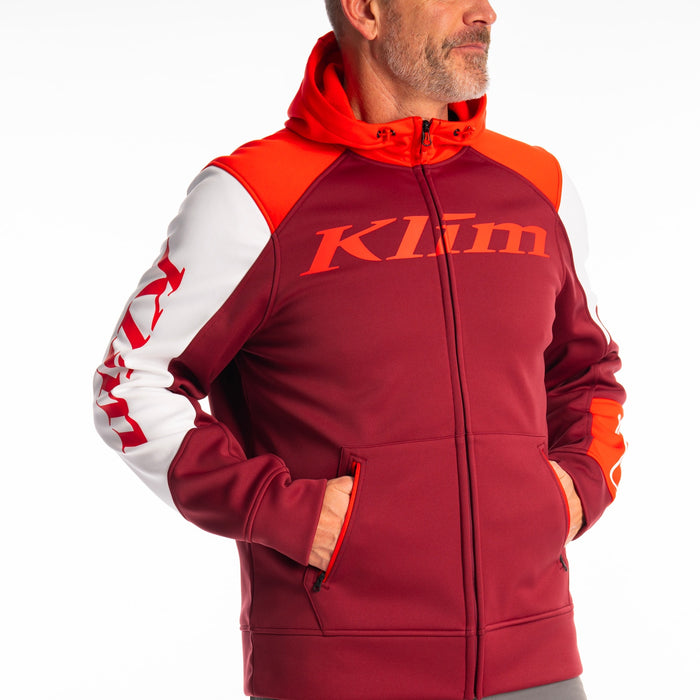 Klim Stealth Hoodie in Cabernet - Fiery Red