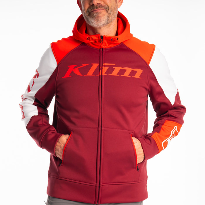 Klim Stealth Hoodie in Cabernet - Fiery Red