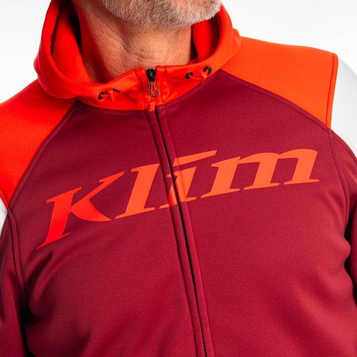 Klim Stealth Hoodie in Cabernet - Fiery Red