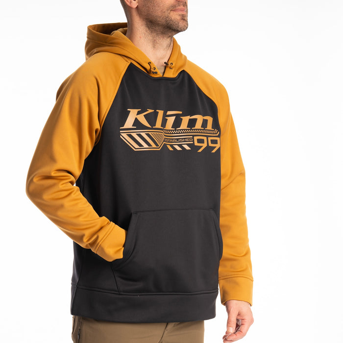 Klim Foundation Pullover Hoodie in Black - Golden Brown