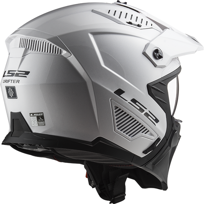 LS2 DRIFTER SOLID HELMET 2026 in Glossy White