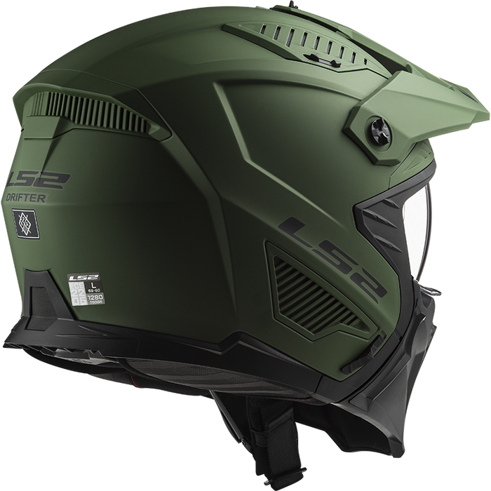 LS2 DRIFTER SOLID HELMET 2026 in Matte Milatary Green