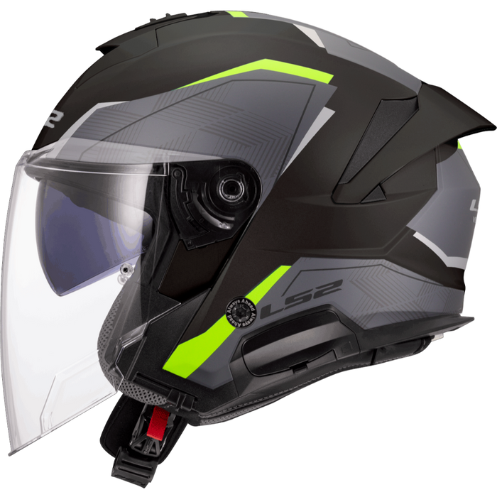 LS2 VERSO II AIR HELMET 2026 in Matte Black/High-Visibility Yellow