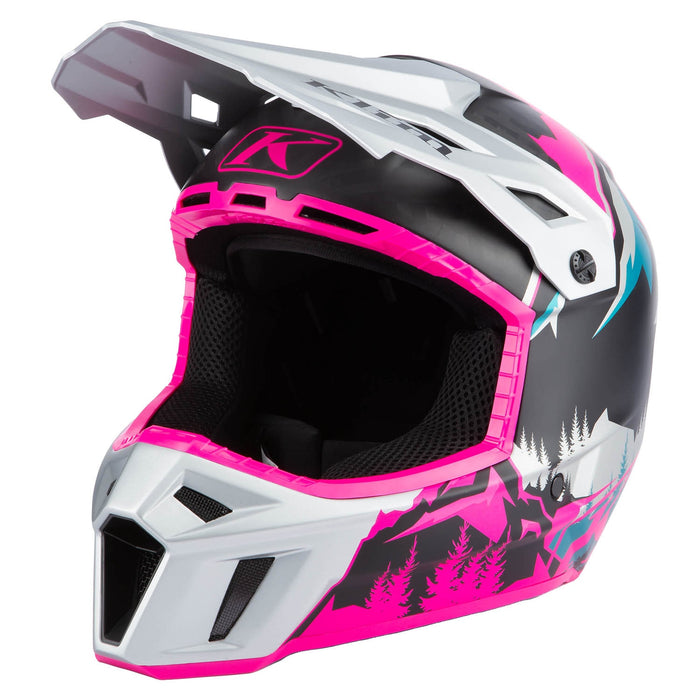 KLIM F3 Carbon DNA Visor in Pink - High Rise