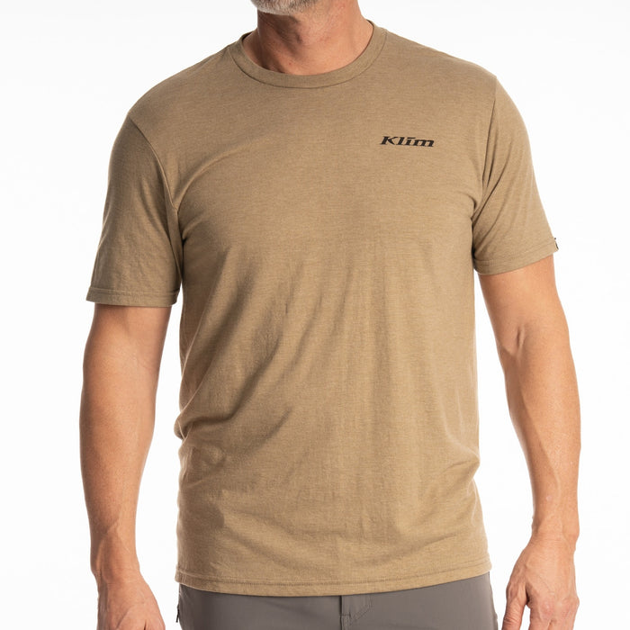 Klim Mountain Peak Tri-blend Tee in Coyote Brown Heather - Monument