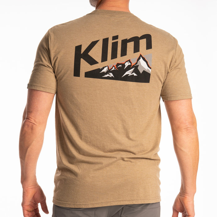 Klim Mountain Peak Tri-blend Tee in Coyote Brown Heather - Monument