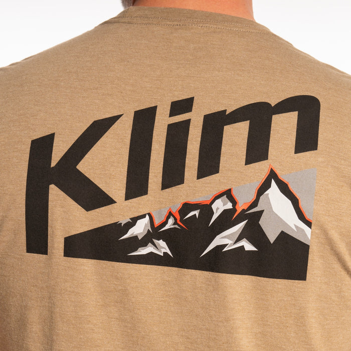 Klim Mountain Peak Tri-blend Tee in Coyote Brown Heather - Monument