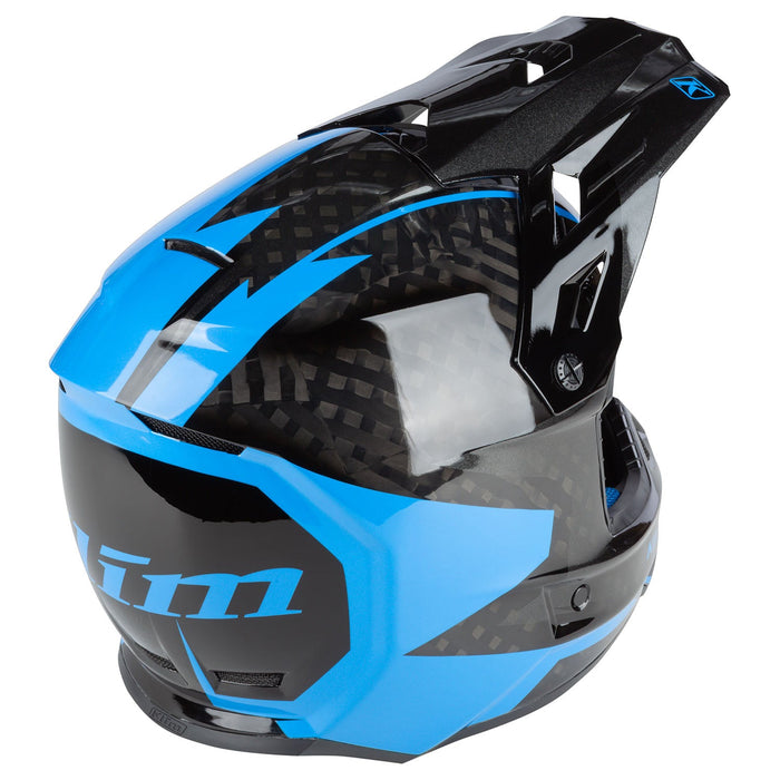 Klim F3 Carbon Ripper Helmet in Electric Blue Lemonade