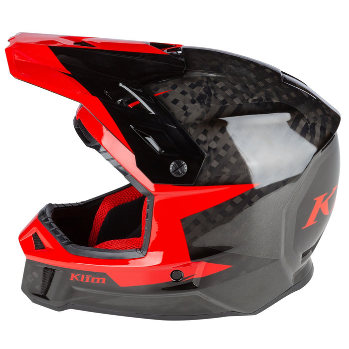 Klim F3 Carbon Ripper Helmet in High Risk Red