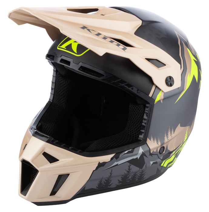 Klim F3 Carbon Helmet - ECE in Montana Tan - HiVis