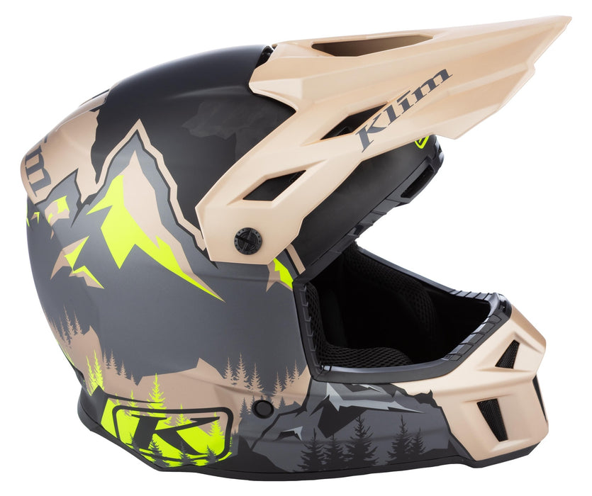 Klim F3 Carbon Helmet - ECE in Montana Tan - HiVis