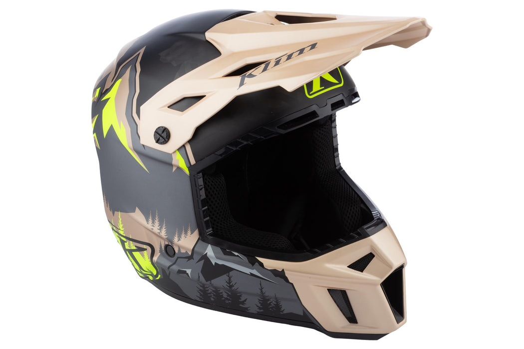 Klim F3 Carbon Helmet - ECE in Montana Tan - HiVis