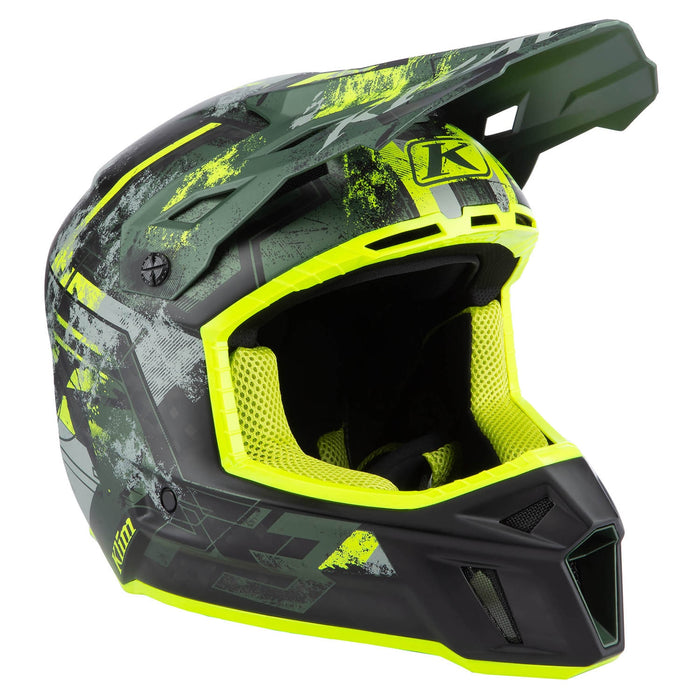 Klim F3 Carbon Helmet - ECE in Kombu Green - Hi-Vis