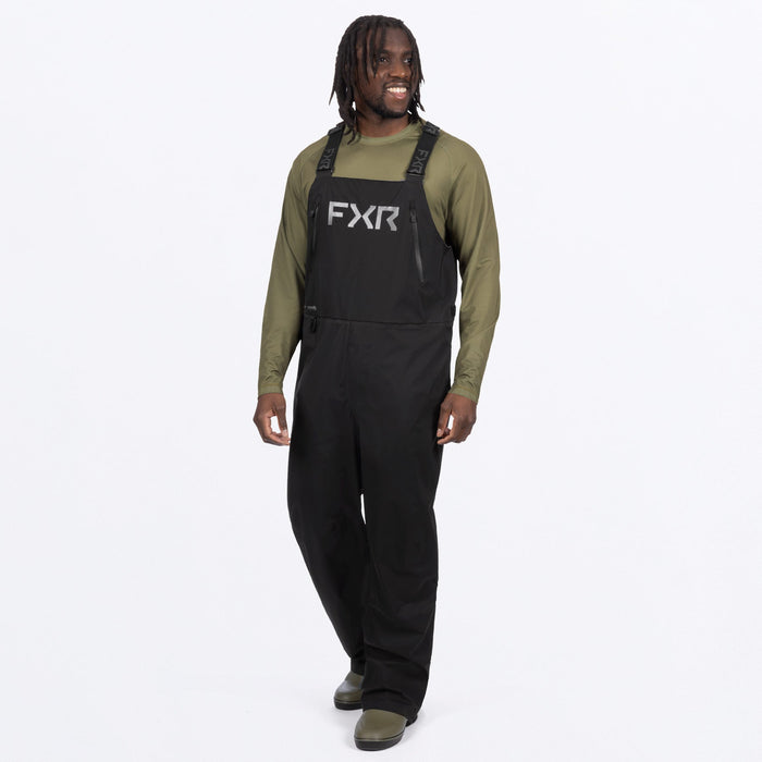 FXR ADVENTURE LITE TRI-LAMINATE BIB PANT in Black/Grey
