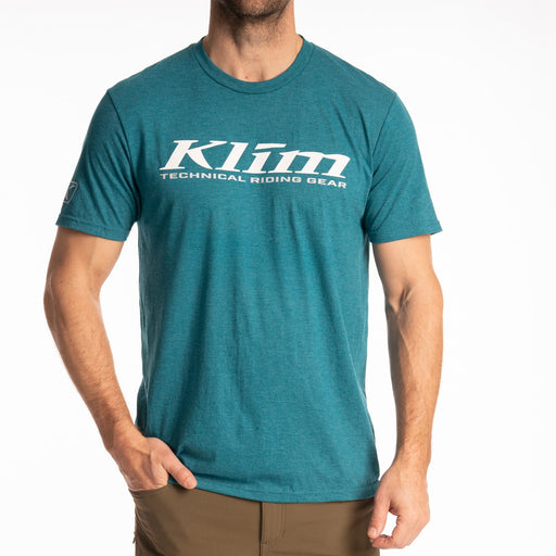 KLIM K Corp Short Sleeve Tees in Heathered Teal - White