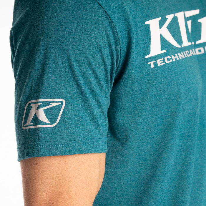 KLIM K Corp Short Sleeve Tees in Heathered Teal - White