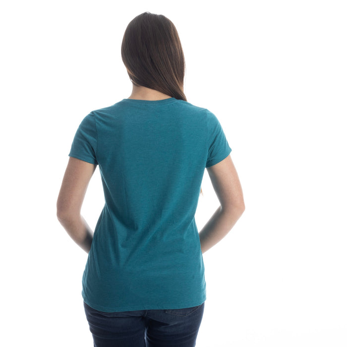 Klim Kute Corp Women's Short Sleeve Tees 2025 in Heathered Gray - Desert Flower