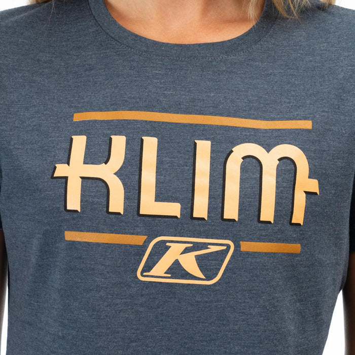 Klim Women's Kute Corp Short Sleeve Tees in Navy Frost - Mock Orange