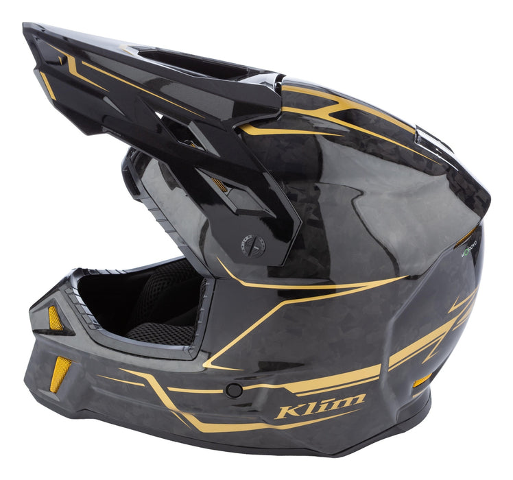 KLIM F3 CARBON PRO FORGED HELMET ECE 2027 - Gold Vein
