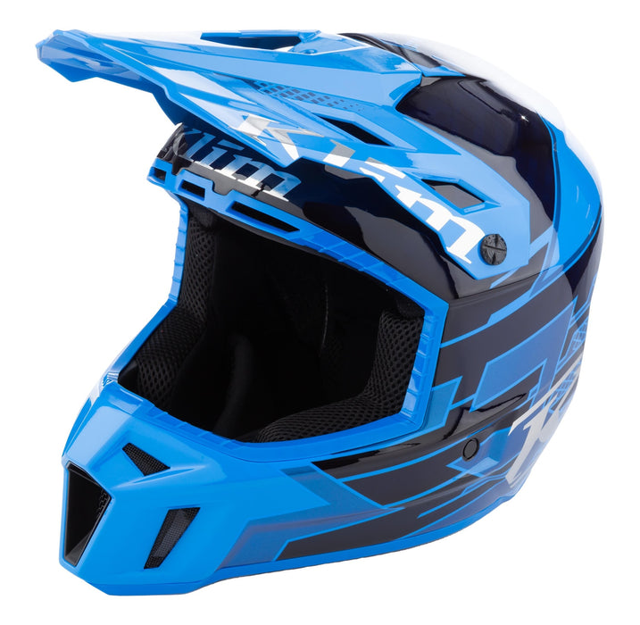KLIM F3 Carbon Pro Diamondback Visor in Electric Blue Lemonade