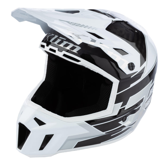 KLIM F3 Carbon Pro Diamondback Visor in White