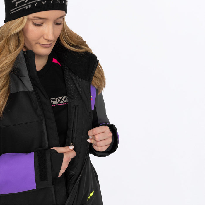 FXR Women's Revo F.A.S.T.™ Monosuit in Black/Amethyst/Charcoal