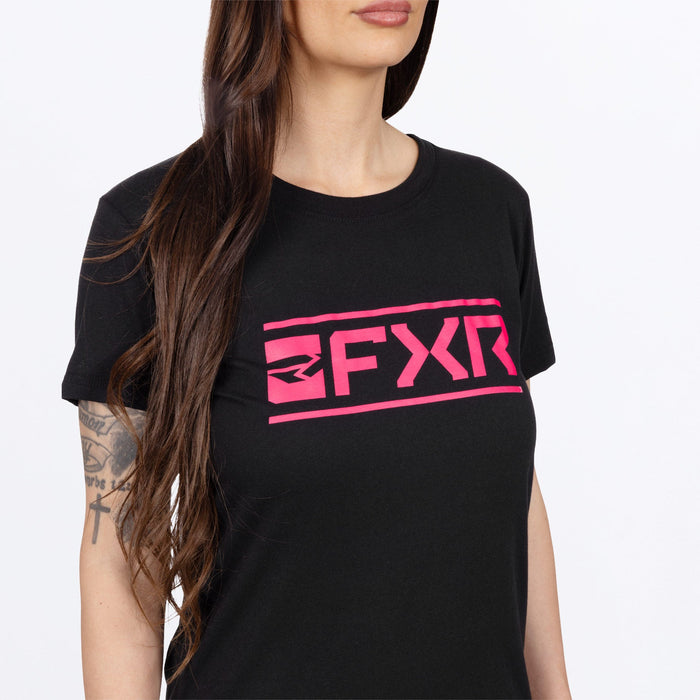 FXR WOMEN'S VICTORY PREMIUM T-SHIRT in Black/Razz