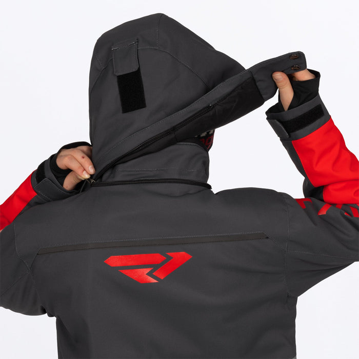 FXR Youth Vertical Monosuit in Ti/Asphalt/Red