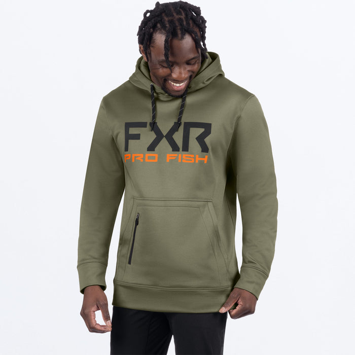 FXR PRO FISH TECH PULLOVER HOODIE 2025 - Moss/Orange