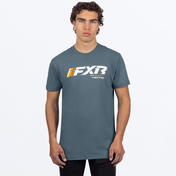 FXR MOTO PREMIUM T-SHIRT 2025 - Steel/Orange