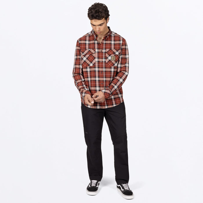 FXR HD FLANNEL SHIRT in Maroon/Navy