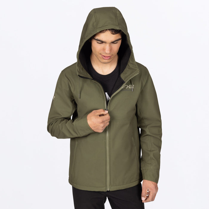 FXR HYDROGEN SOFTSHELL JACKET in Moss/Stone