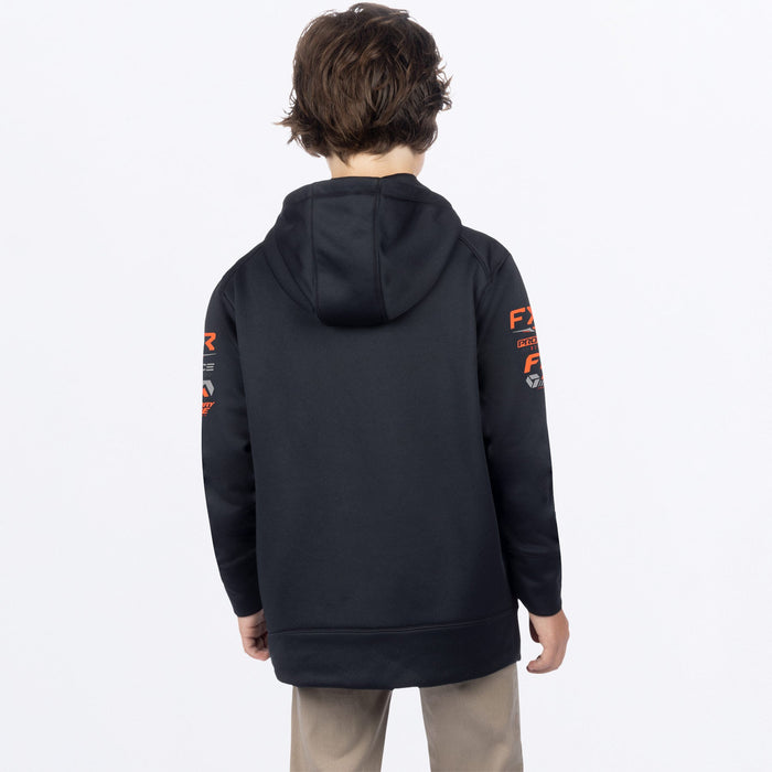 FXR YOUTH RACE DIVISION TECH PULLOVER HOODIE in Black/Orange