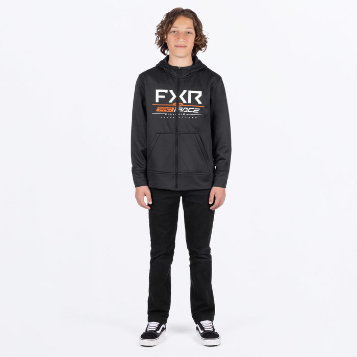 FXR YOUTH RACE DIVISION TECH ZIP HOODIE 2025 - Black/Orange