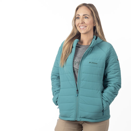 KLIM Waverly Stretch Insulated Hooded Jacket in Green-Blue Slate 2025
