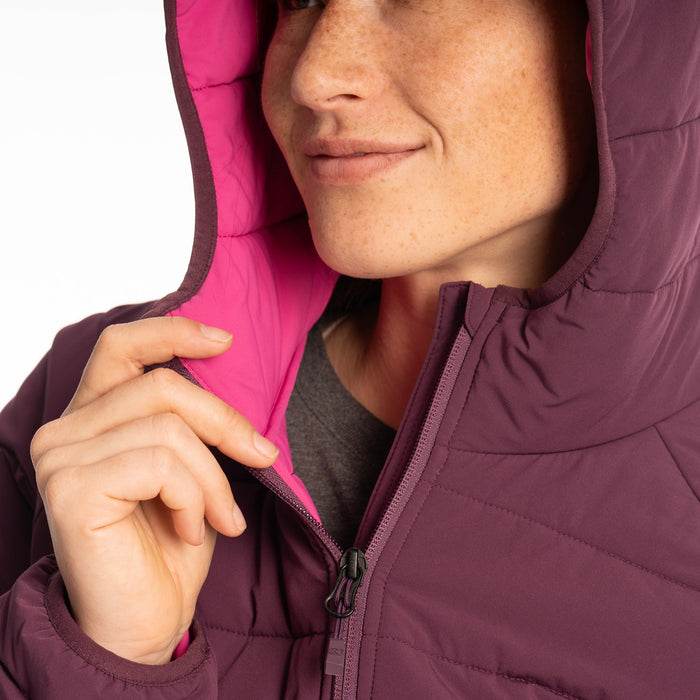 KLIM Waverly Stretch Insulated Hooded Jacket in Italian Plum