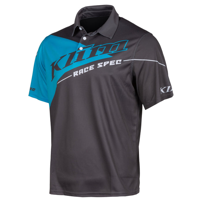 Klim Race Spec Polo in Asphalt - Vivid Blue