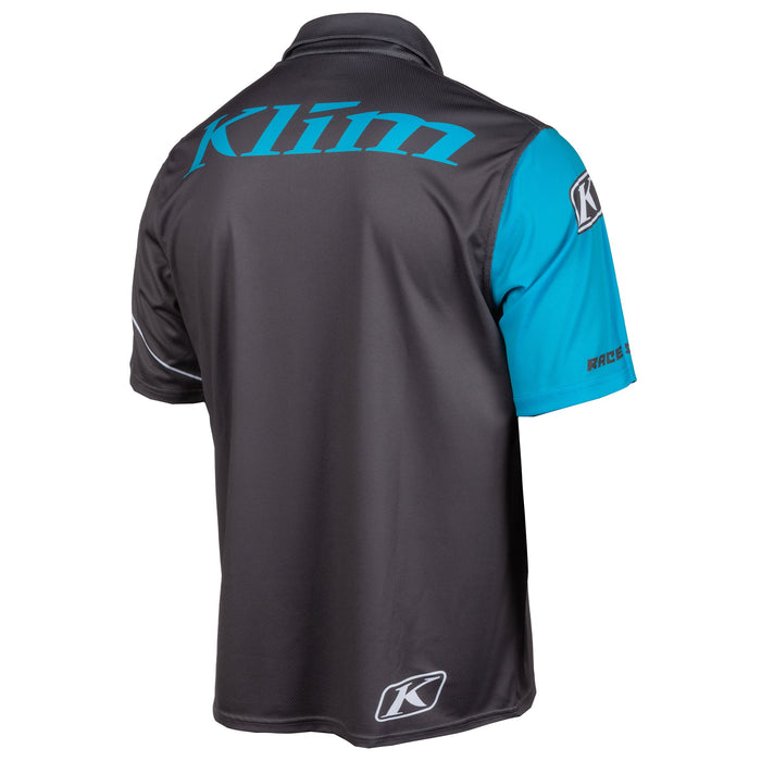 Klim Race Spec Polo in Asphalt - Vivid Blue