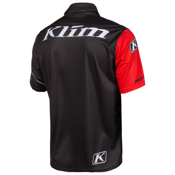 Klim Race Spec Polo in Black - High Risk Red