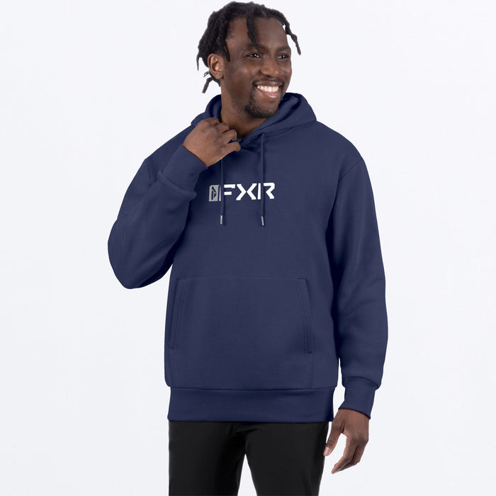 FXR MITERED COTTON PULLOVER HOODIE in Midnight/Grey