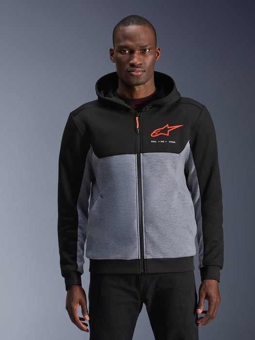 ALPINESTARS CHROME v2 SPORT HOODIES 2026 in Black/Heather Gray/Fluo Red